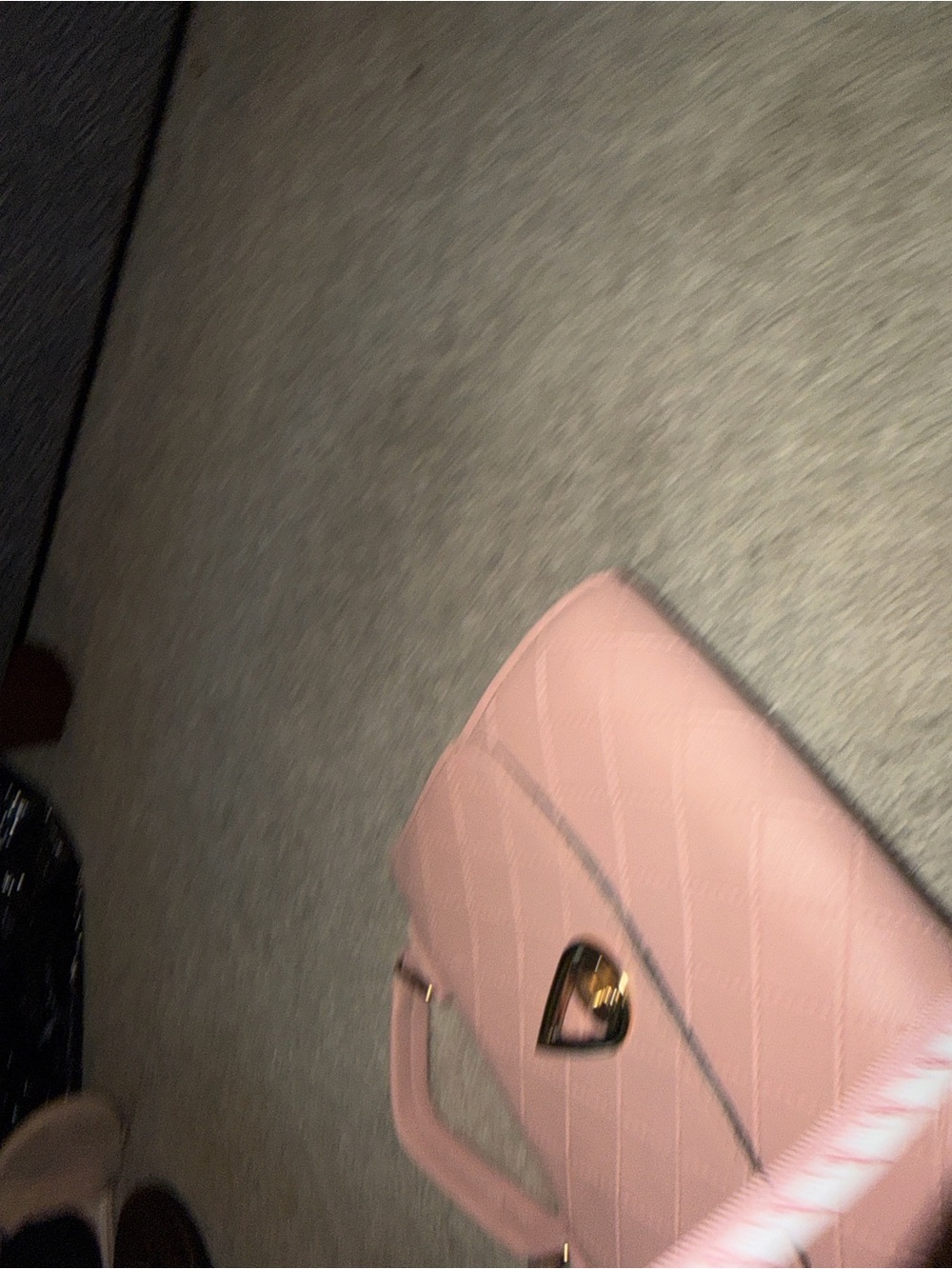 Blush Pink Quilted Top Handle Mini Purse Gold Tone - Picture 9 of 11